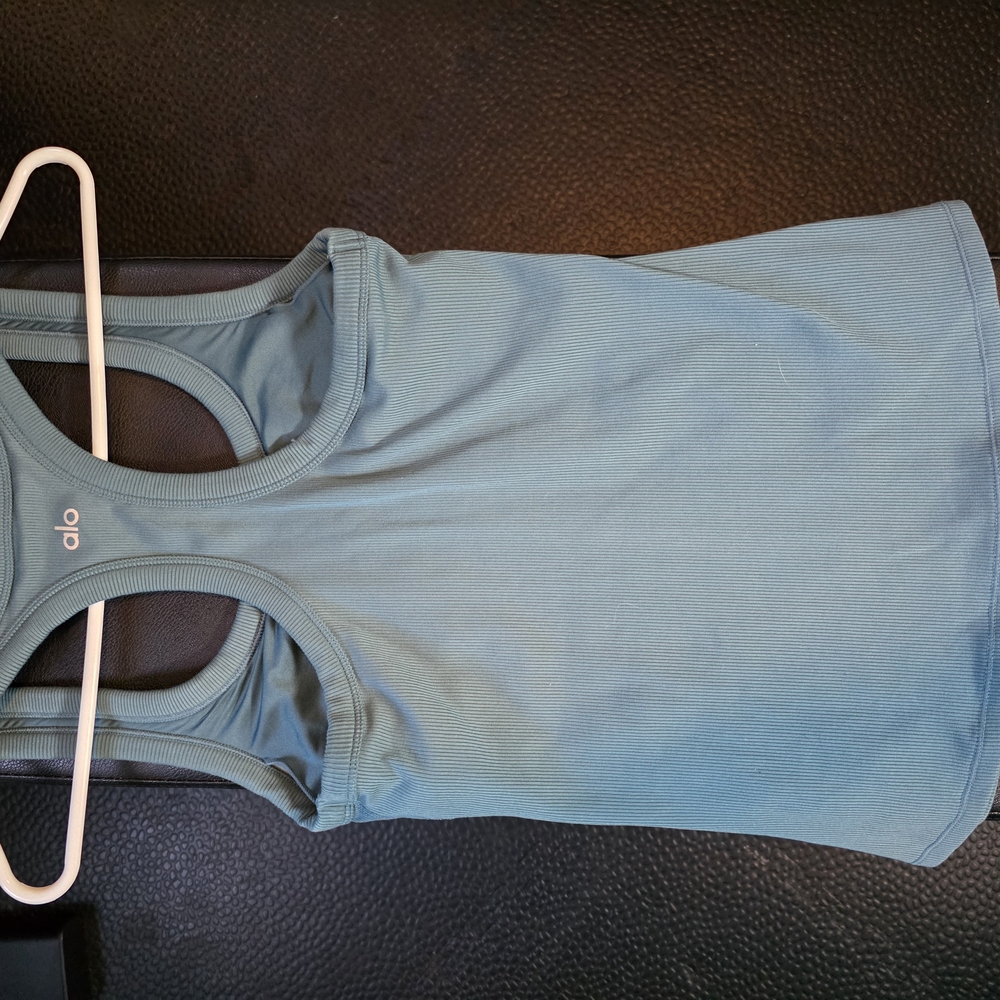 ALO Yoga Women's Ribbed Tank Top in Sage Green